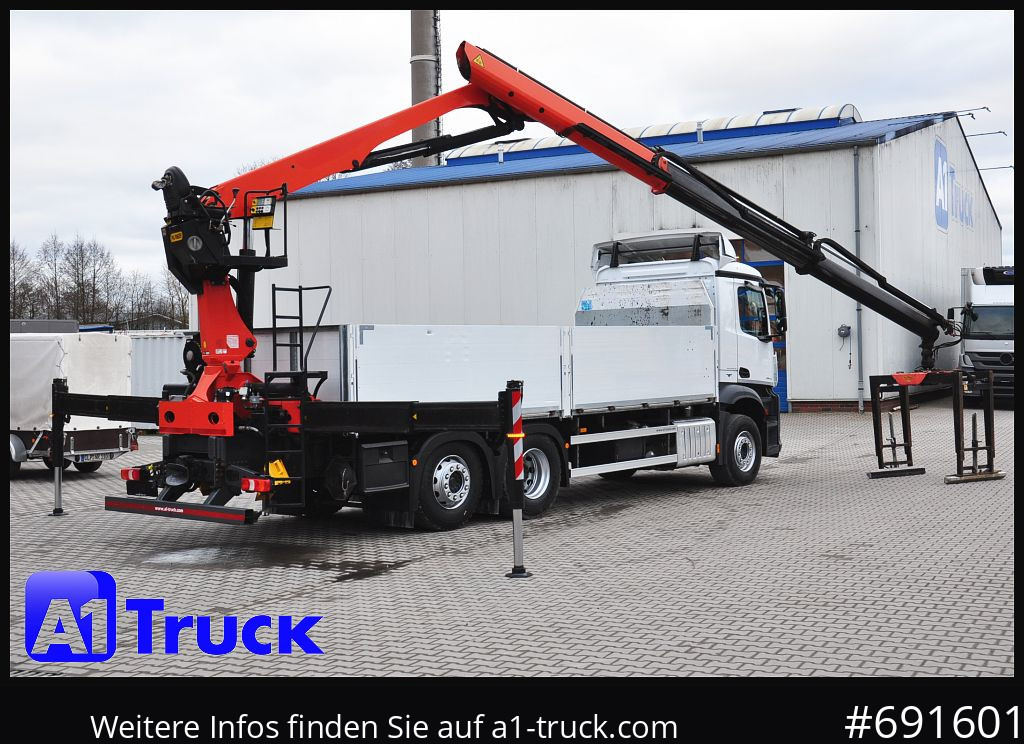 Dropside/ Flatbed truck, Crane truck MERCEDES-BENZ Arocs 2542 LL Palfinger PK 23,501L, Lift-Lenk: picture 8