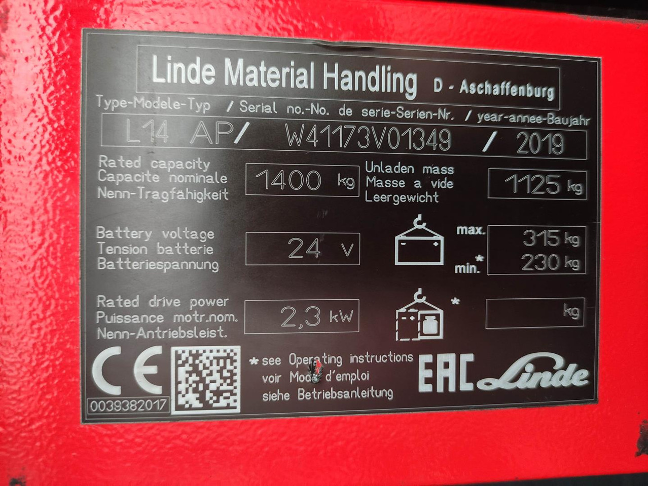 Stacker Linde L14APi-1173: picture 6