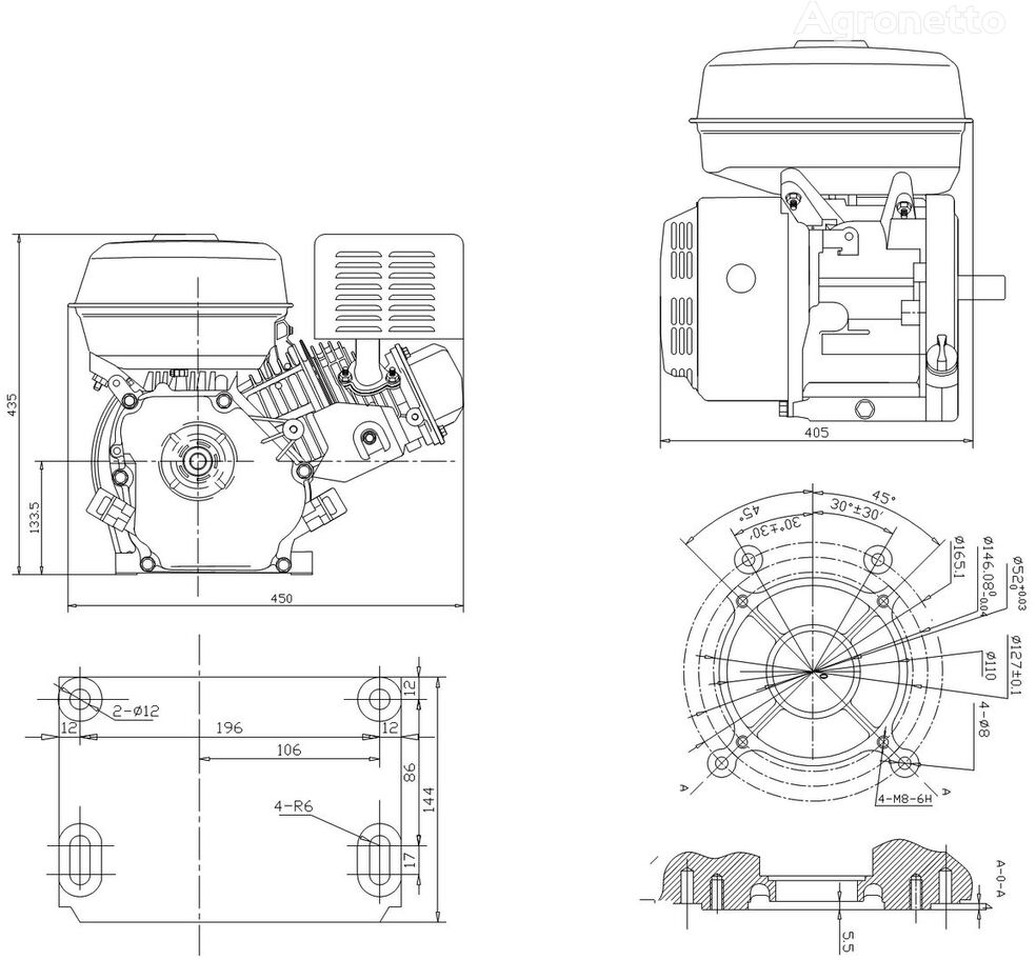 New Engine for Cultivator Weima z redukcją 2:1 WM190FE-L 16 KM Wał 25mm 6971472300117  for cultivator: picture 13