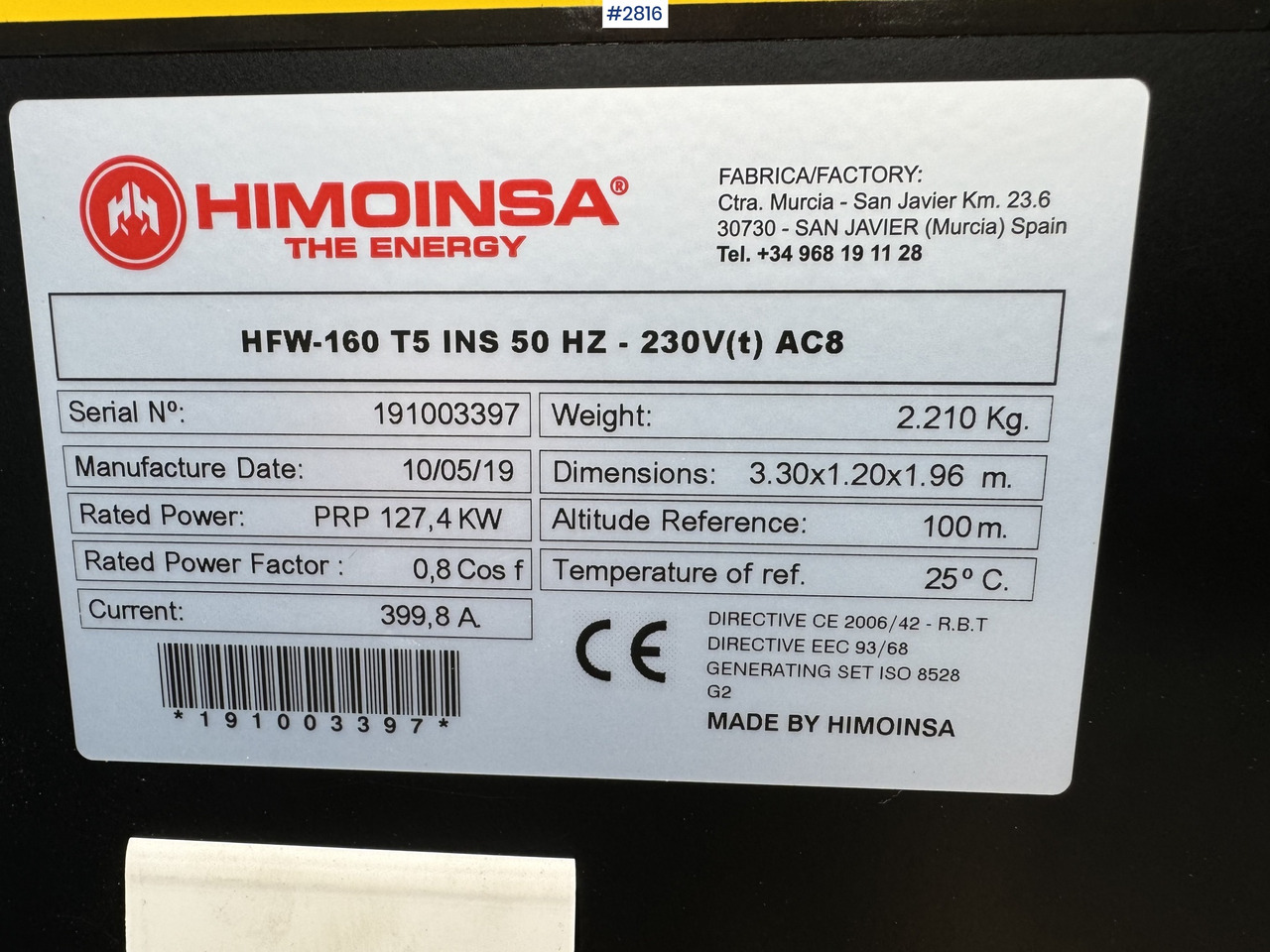 Generator set 2018 Himoinsa generator set: picture 11