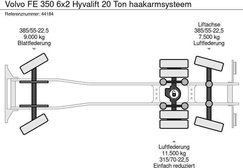 Hook lift truck Volvo FE 350 6x2 Hyvalift 20 Ton haakarmsysteem: picture 19
