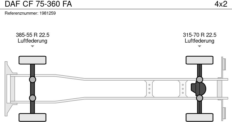 Curtainsider truck DAF CF 75-360 FA: picture 14